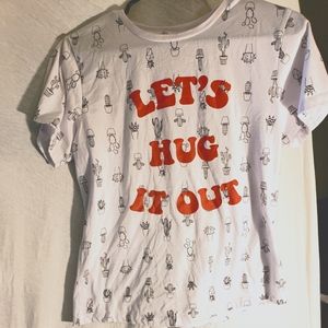 Let's hug it out. Vintage looking and very soft.